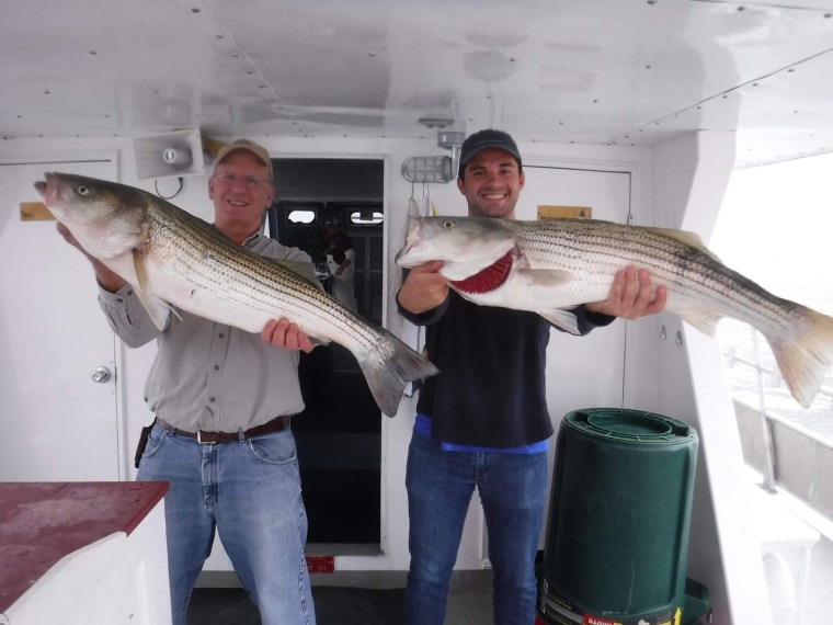 First fall stripers on Sea Hunter
